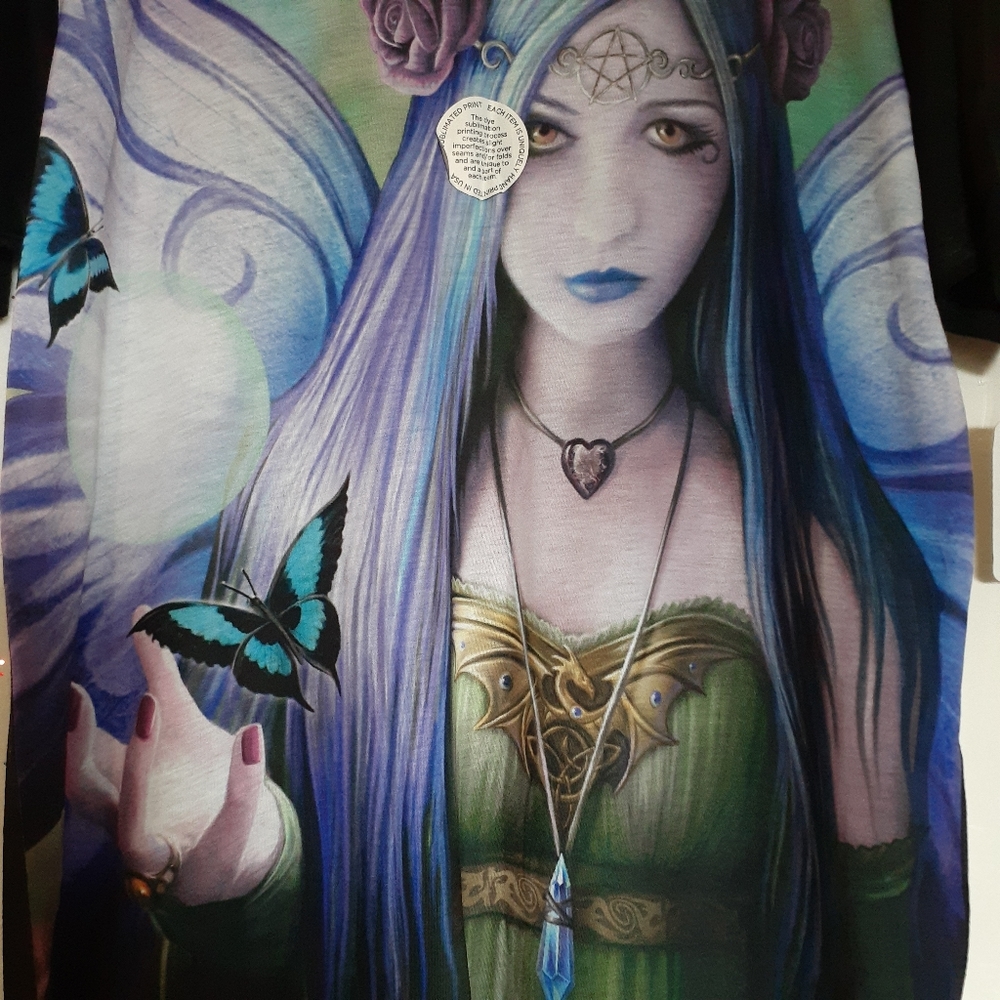 MYSTIC Woman Graphic TShirt Hand Printed Celtic - Picture 3 of 8